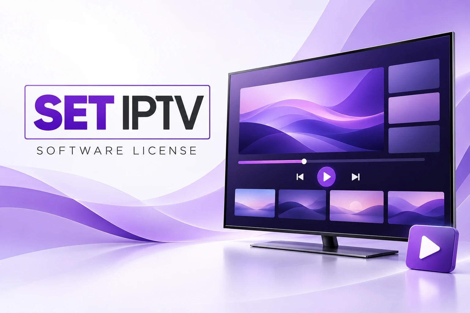 لایسنس SET IPTV لایسنس SET IPTV با طرح تلویزیون و پلیر بنفش